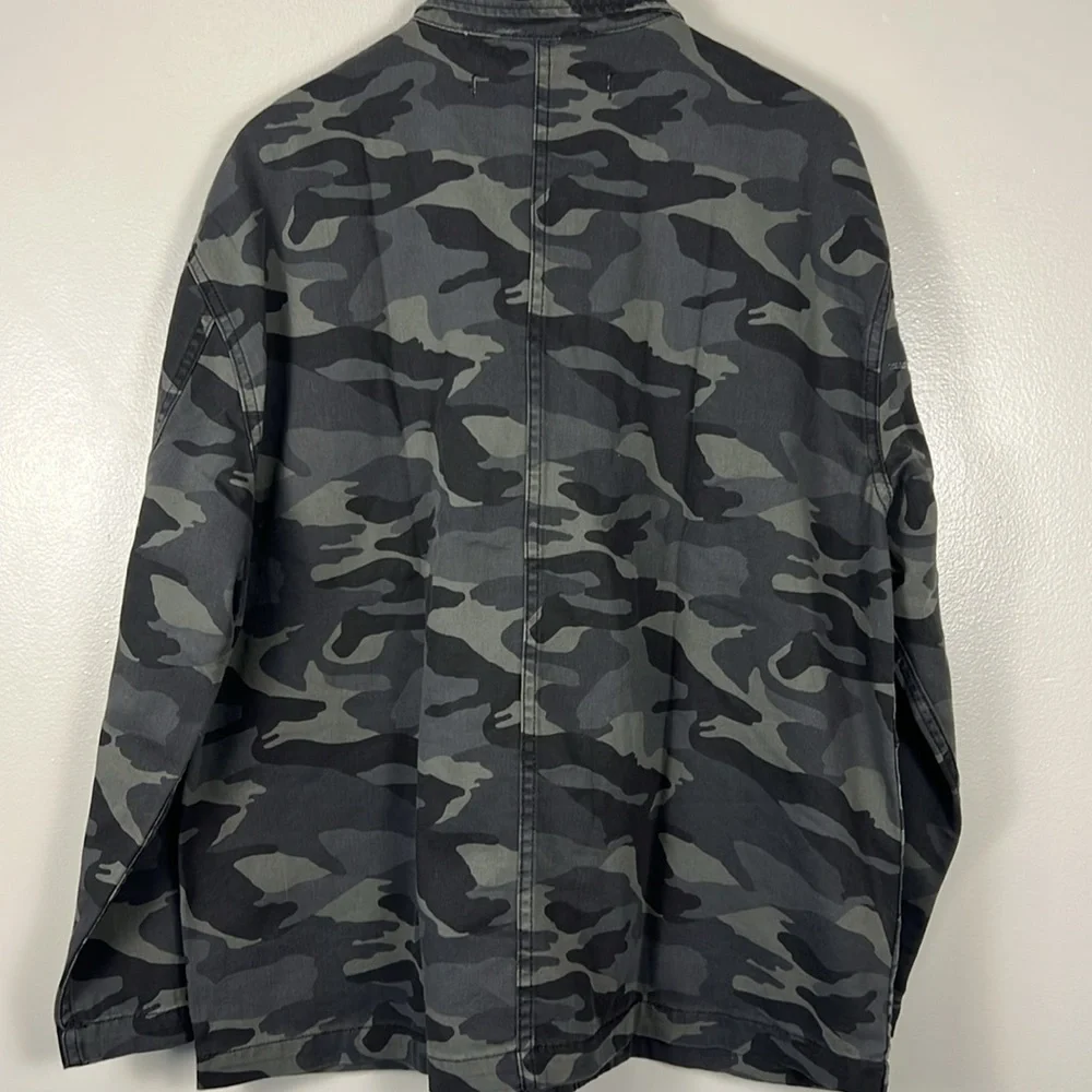 Lovers +‎ Friends X REVOLVE Revolve Denim Camo Long Sleeve Jacket NWOT